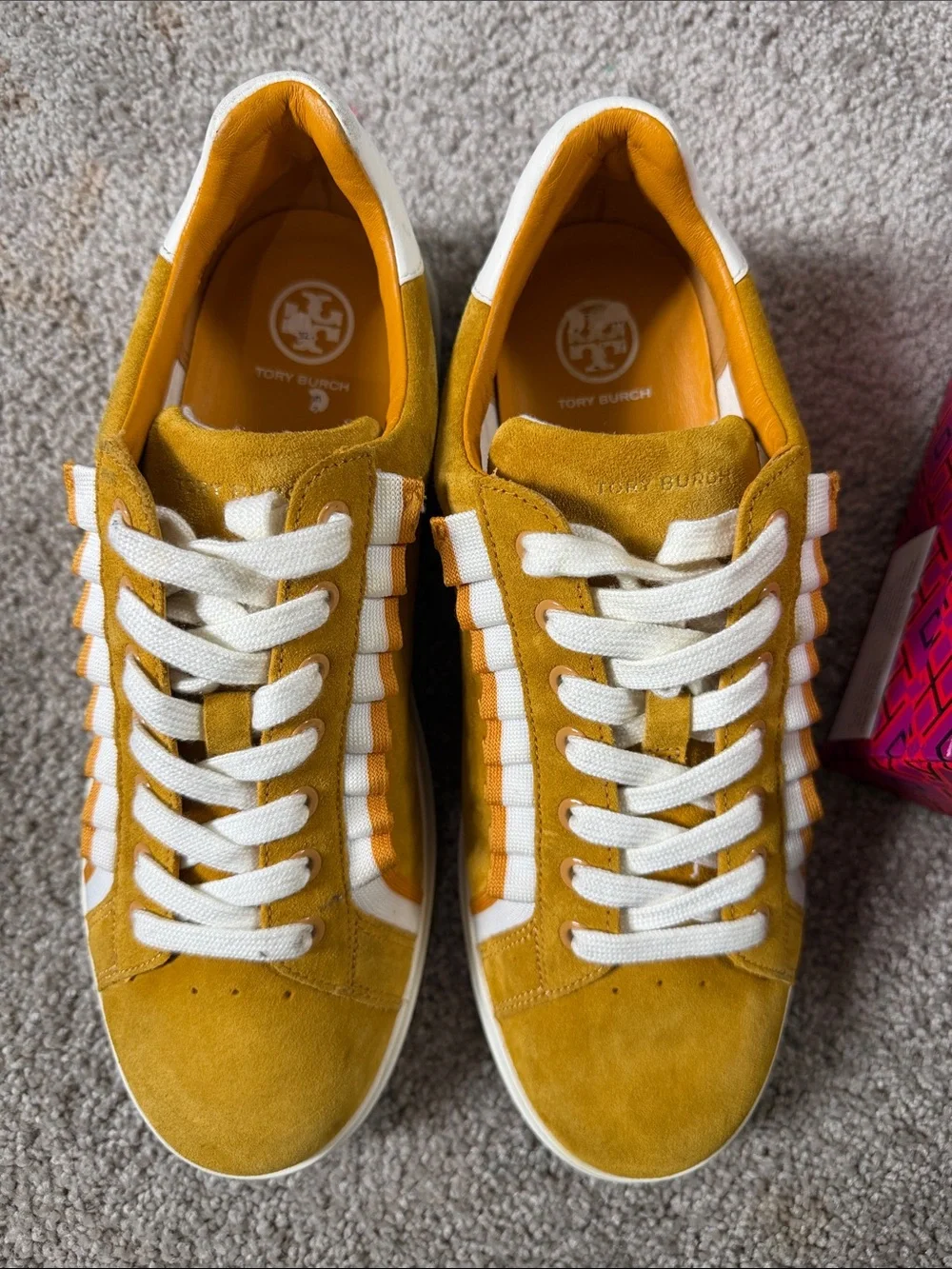 Tory Burch Suede Sneakers in Mustard Yellow Size 9